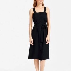 Everlane Japanese Goweave Picnic Apron Dress Women's Size 4 Black Pinafore NWOT
